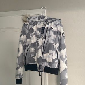 White/Grey Camouflage Heavy Coat